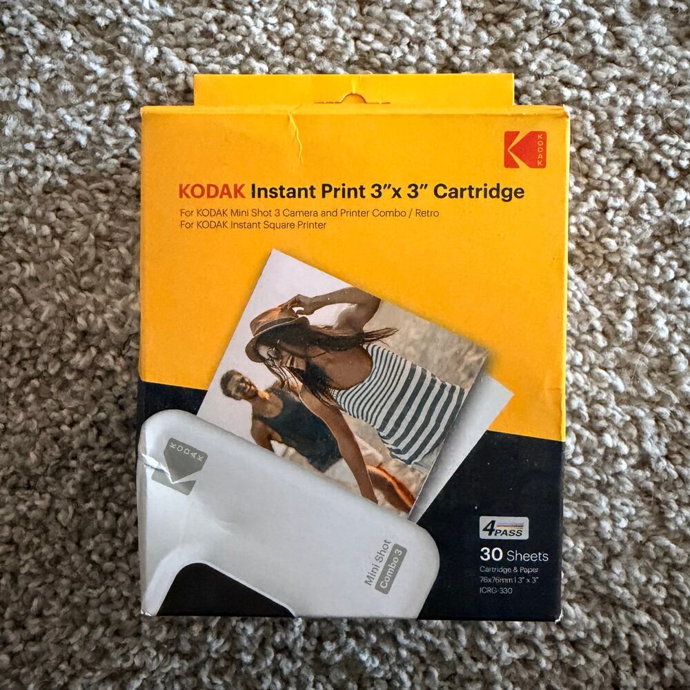 KODAK Instant Print 3"x 3" Cartridge 30 Sheets For Mini Shot 3 Camera
